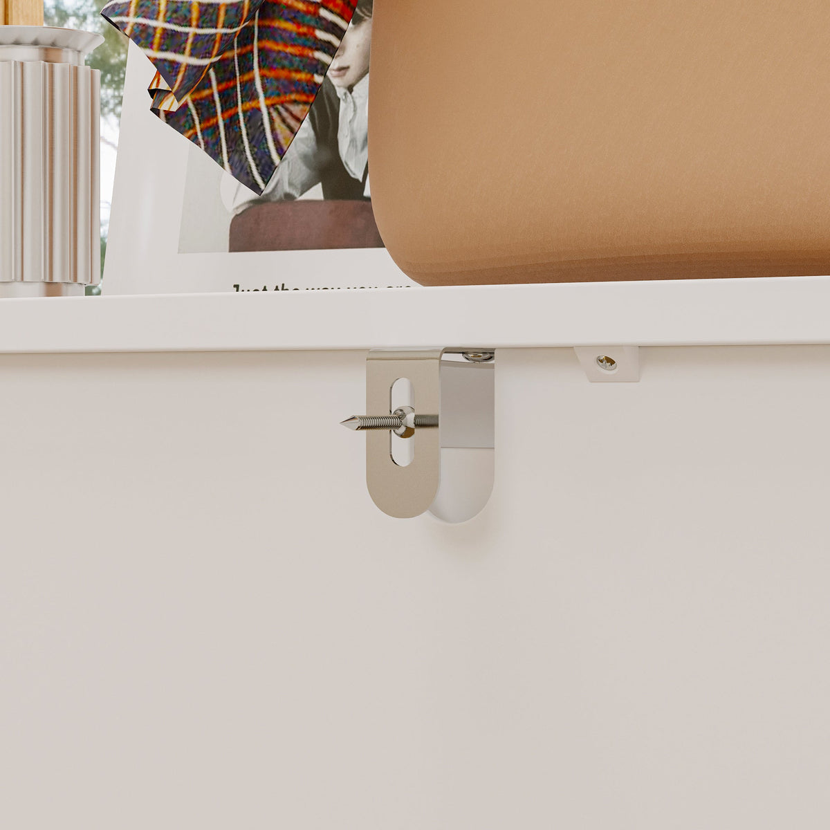 55.1" Modern White Double Dresser with Adjustable Lights
