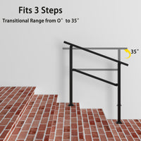 40.4" Minimalist Satin Black Stair Banister with Adjustable Angle