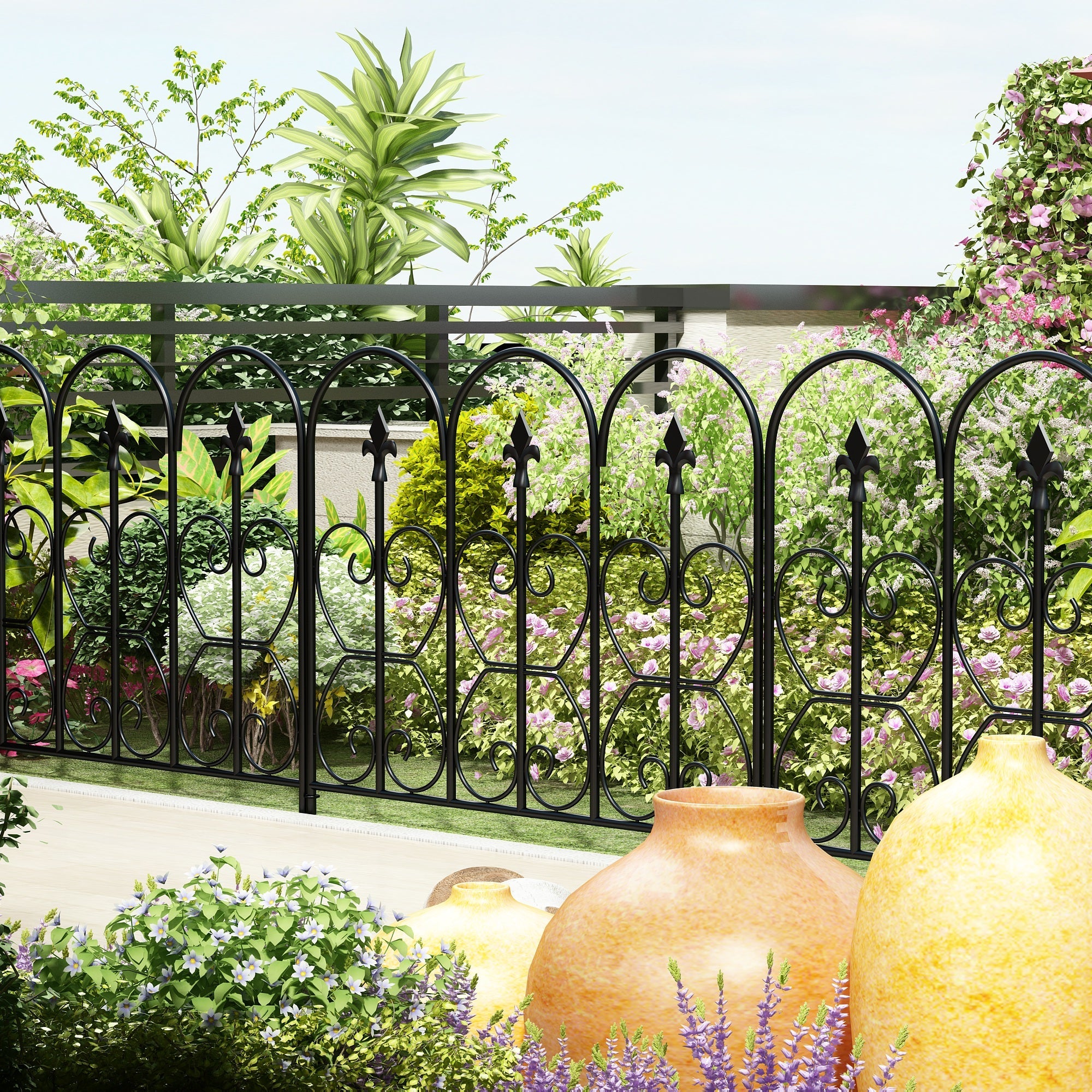 32'' H x 24'' W Metal Fencing with 5 Panel(s) Included