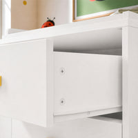 45.1" Modern White/Gray Changing Table Nursery Dresser with 6 Drawers
