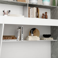 86.6" Modern Minimalist White Rectangular Reception Desk With Open Shelves