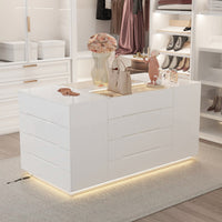 63" Modern White Rectangular Chest With 16 Drawers