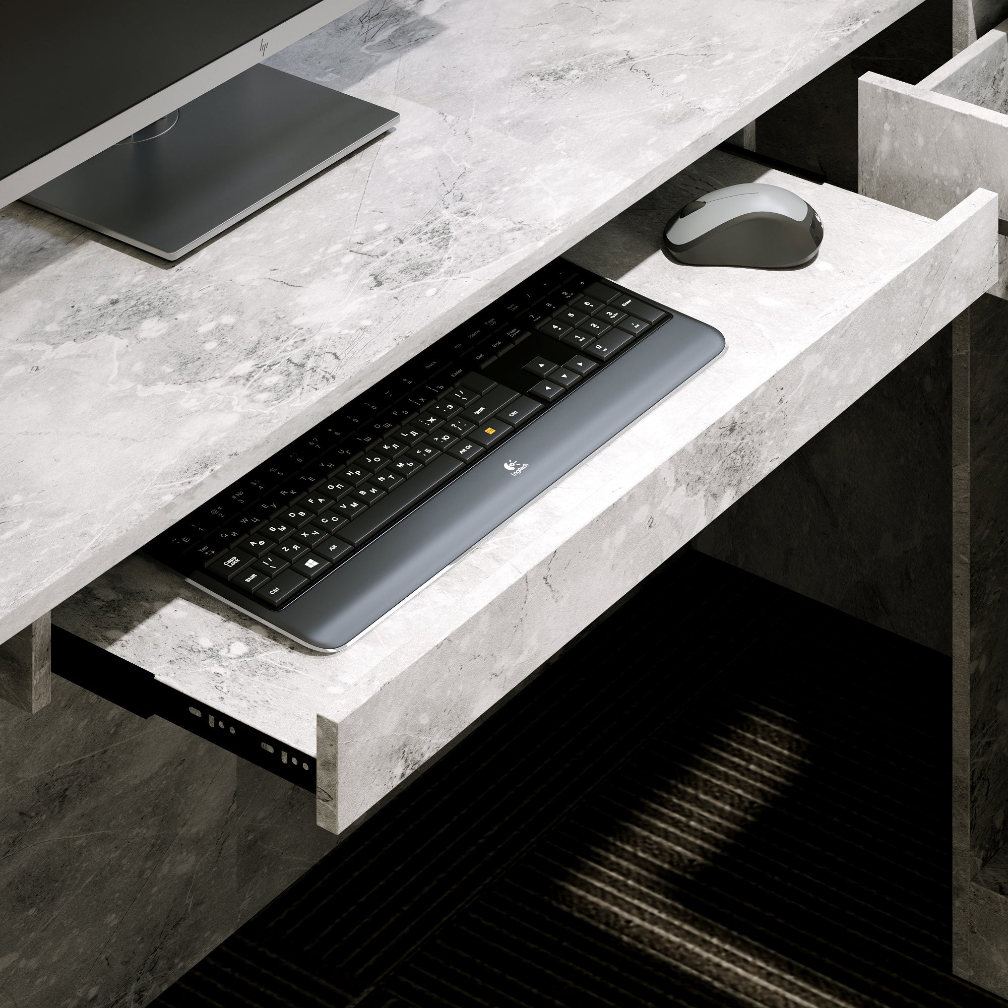 L-Shaped Reception Desk with Large Storage Filing Cabinets