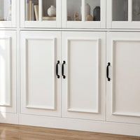 Sofna 78.7" Modern White Storage Cabinet with 10 Doors and 15 Adjustable Shelves