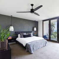 59.8" Modern Minimalist Outdoor Ceiling Fan with DC Motor, 6 Speeds and Remote Control
