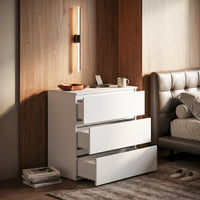 30.3" Modern 3-Drawer Nightstand / Small Dresser with Handle-Free Design
