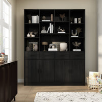 78.7" Modern Dark Gray Kitchen Pantry With 4 Drawers, Adjustable Shelves