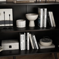 47.2" Modern Minimalist Black Buffet Cabinet with Storage