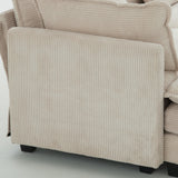 112 inch L-Shaped Modular Sectional Sofa with Ottoman and Pillows