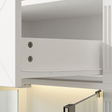 Elegant Bathroom Cabinet With Glass Doors & Smart LED Light