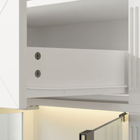 Elegant Bathroom Cabinet With Glass Doors & Smart LED Light