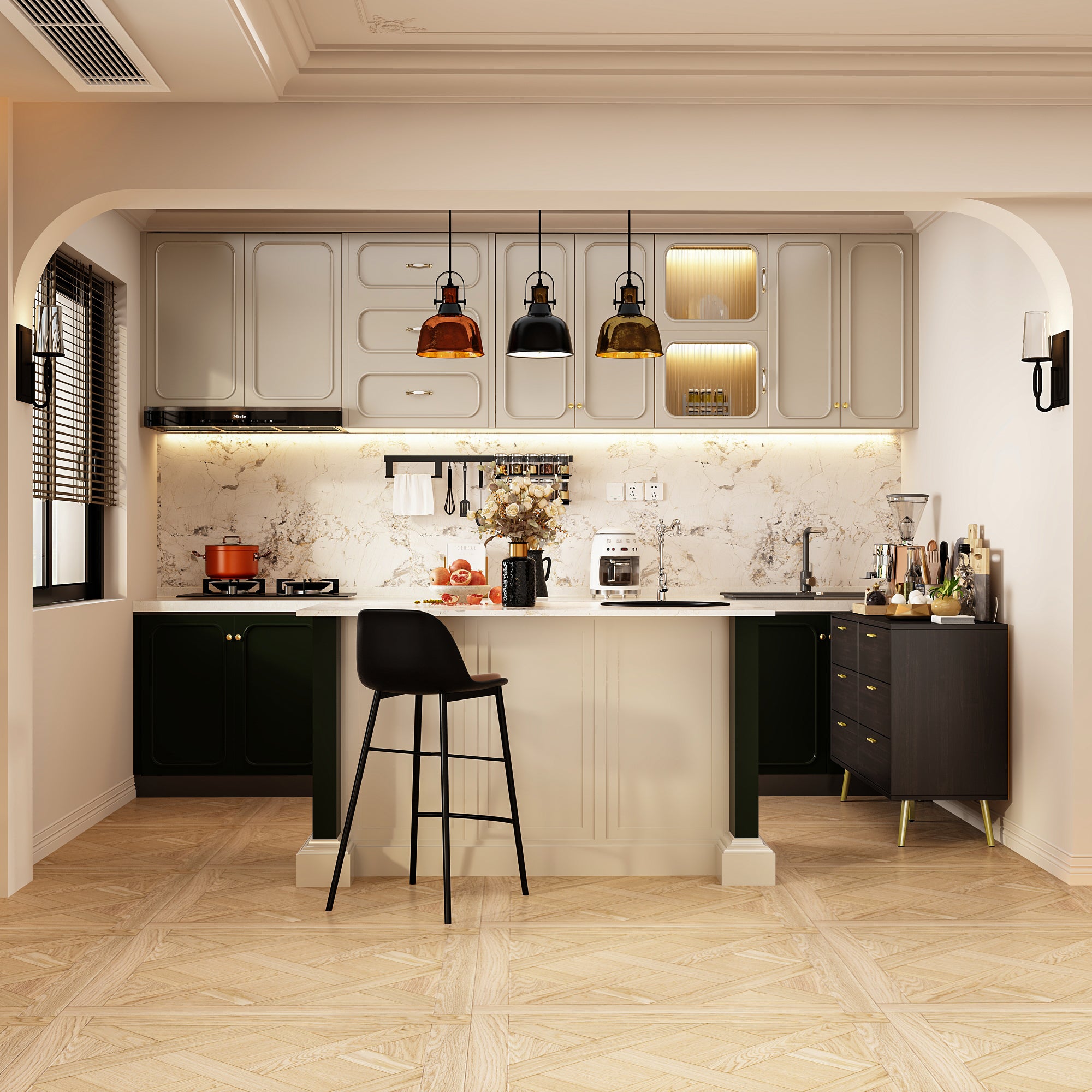 Modern Sideboard Double Dresser with 6 Drawers