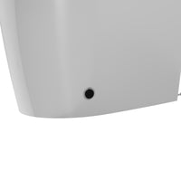 White smart toilet in a modern bathroom with side control knob and ambient light