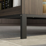 55.1" Modern Kitchen Island with 2 Drawers and Open Storage Shelves