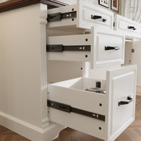 59" Traditional Walnut & White Computer Desk with 5 Drawers