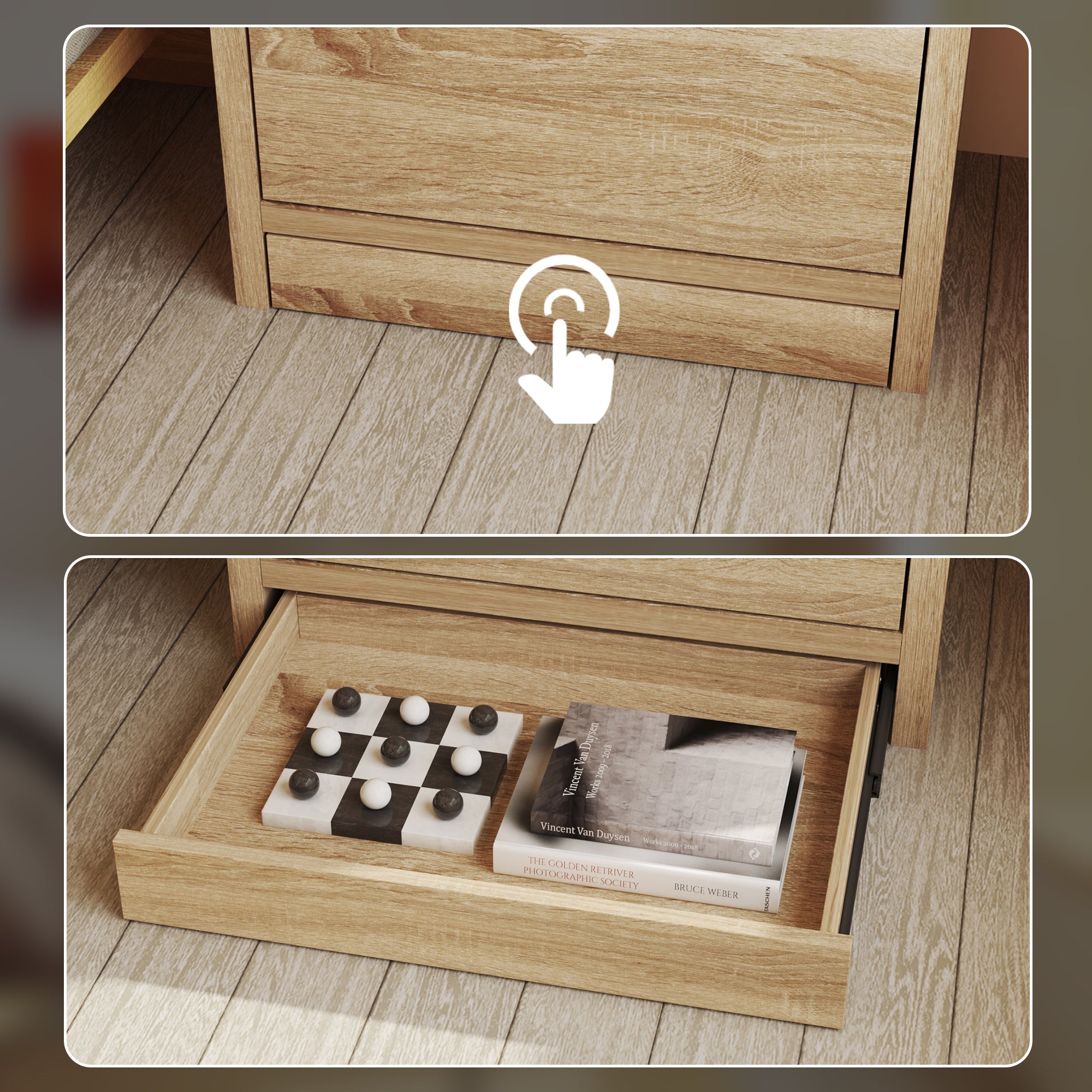 Lockable Smart Nightstand With Gun Drawer