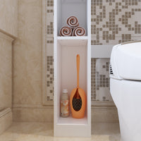 31.5" Modern White Toilet Storage with Tissue Holder
