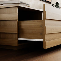 78.7" Modern Scandinavian Natural TV Stand Media Console with 4 Drawers