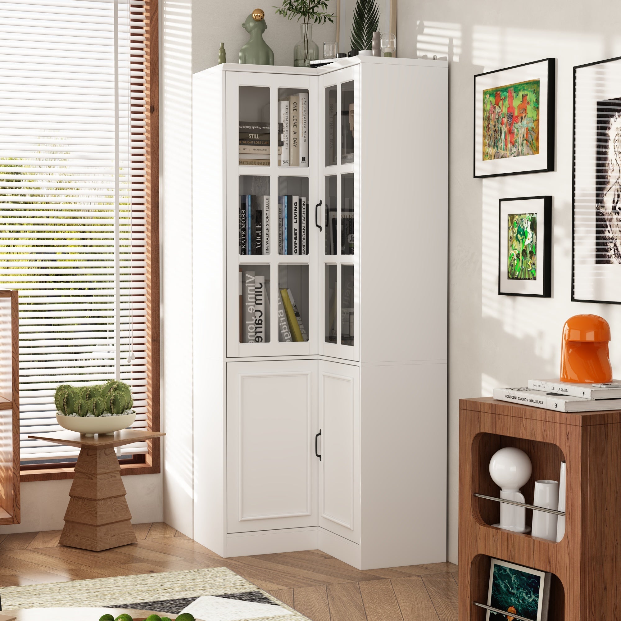 31.5 Wide Corner Home Office Cabinet