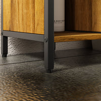 31.5" Industrial Brown Toilet Storage with Mesh Doors