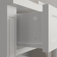 102.4" White 6‑Tier Open Bookcase Storage Cabinet with 3 Drawers & 6 Closed Base Doors