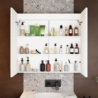 35.4" Modern Frameless Medicine Cabinet with Mirror and 3 Shelves