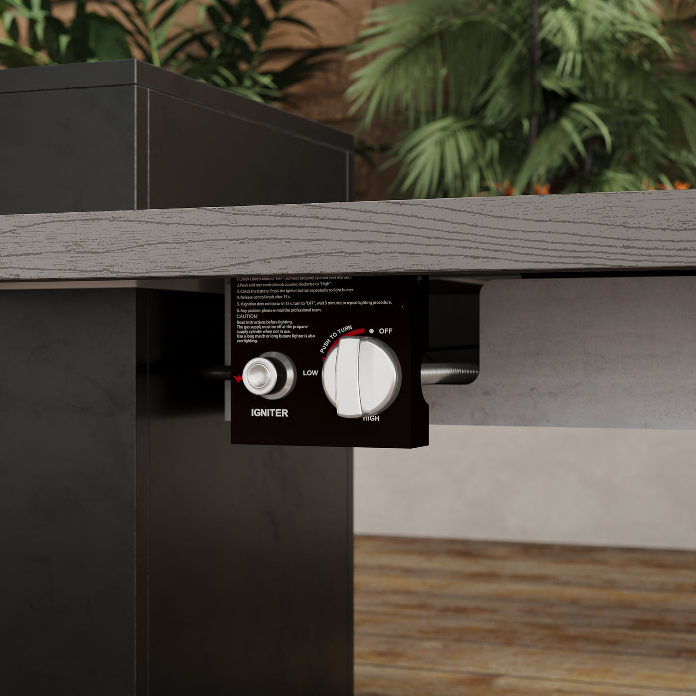 54" Modern Propane Fire Pit Table with 50,000 BTU, Hidden Tank Storage and Cover