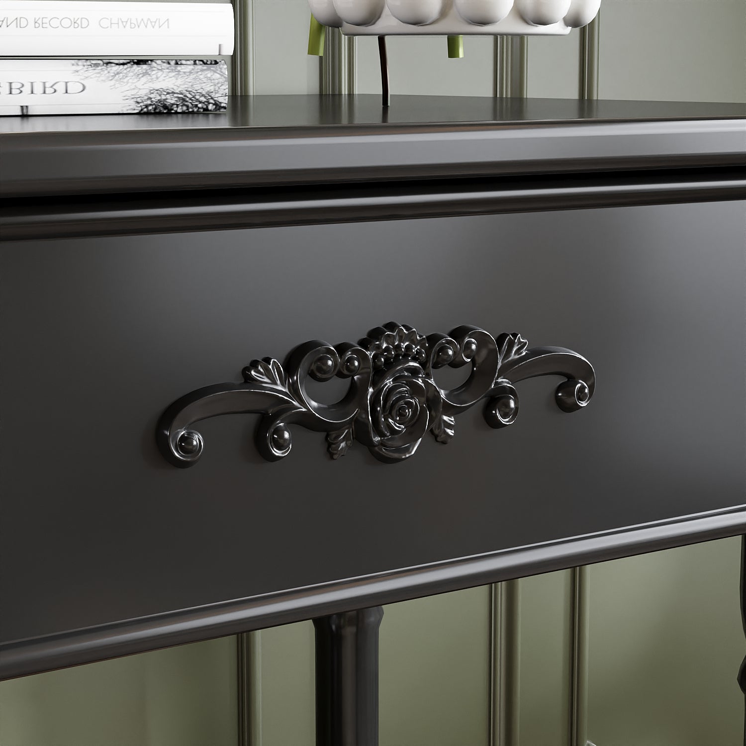 1-Shelf And 1-Drawer Nightstand With Elegent Design