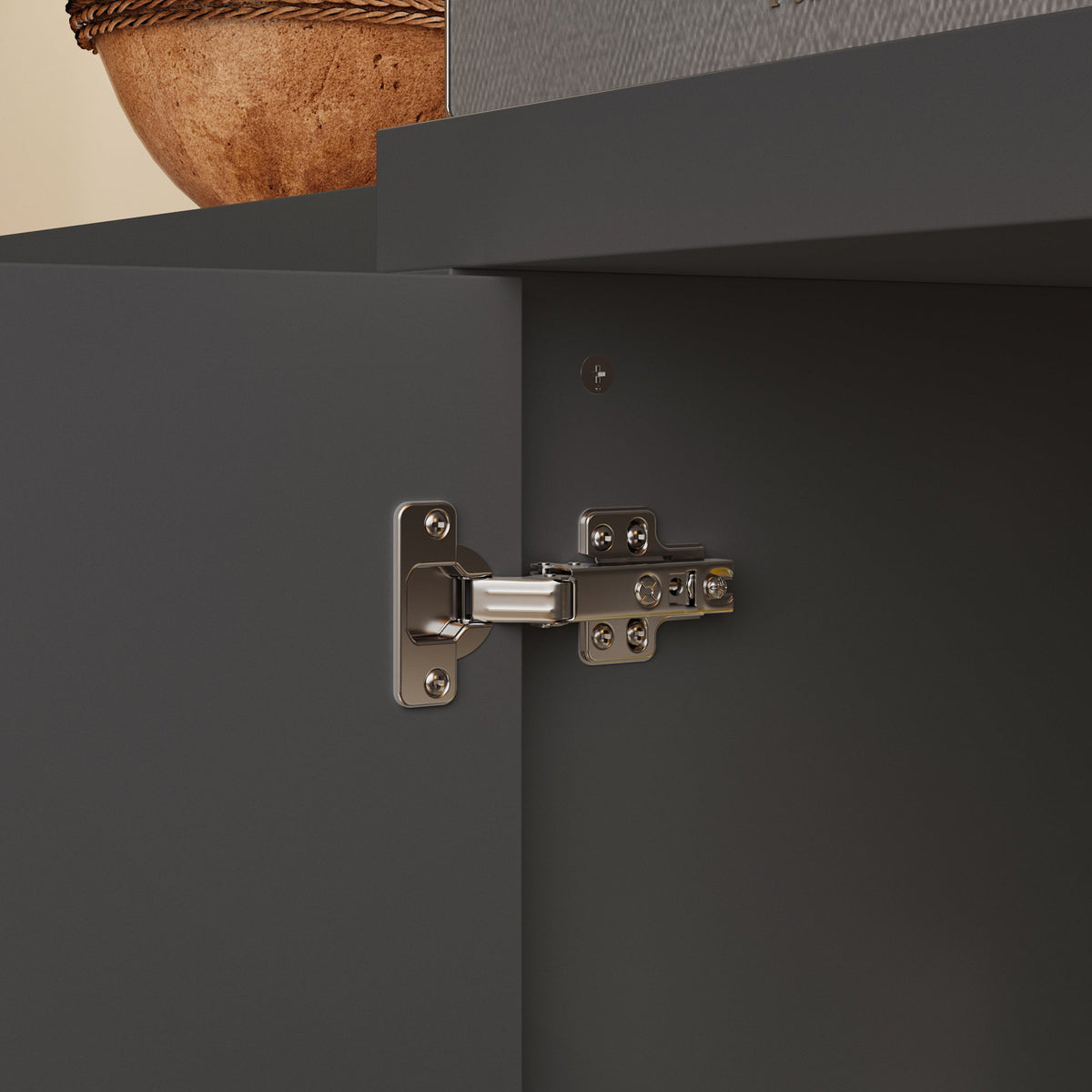 94.5" Modern Black 6-Door Storage Cabinet with Strong Storage