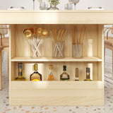 78.7" Modern Wood Dining Table with Storage Shelves