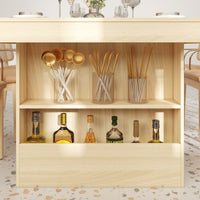 78.7" Modern Wood Dining Table with Storage Shelves