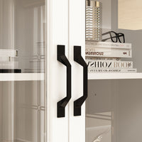 Vila 63" White Display Cabinet & Bookcase with Open Shelf and 3 Drawers