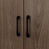 47 inches Modern Brown Display Cases With Glass Door, Adjustable Lighting