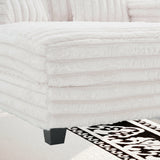 52.8 inch Oversized Modern Lounge Chaise Sofa Bed with Plush Faux Fur