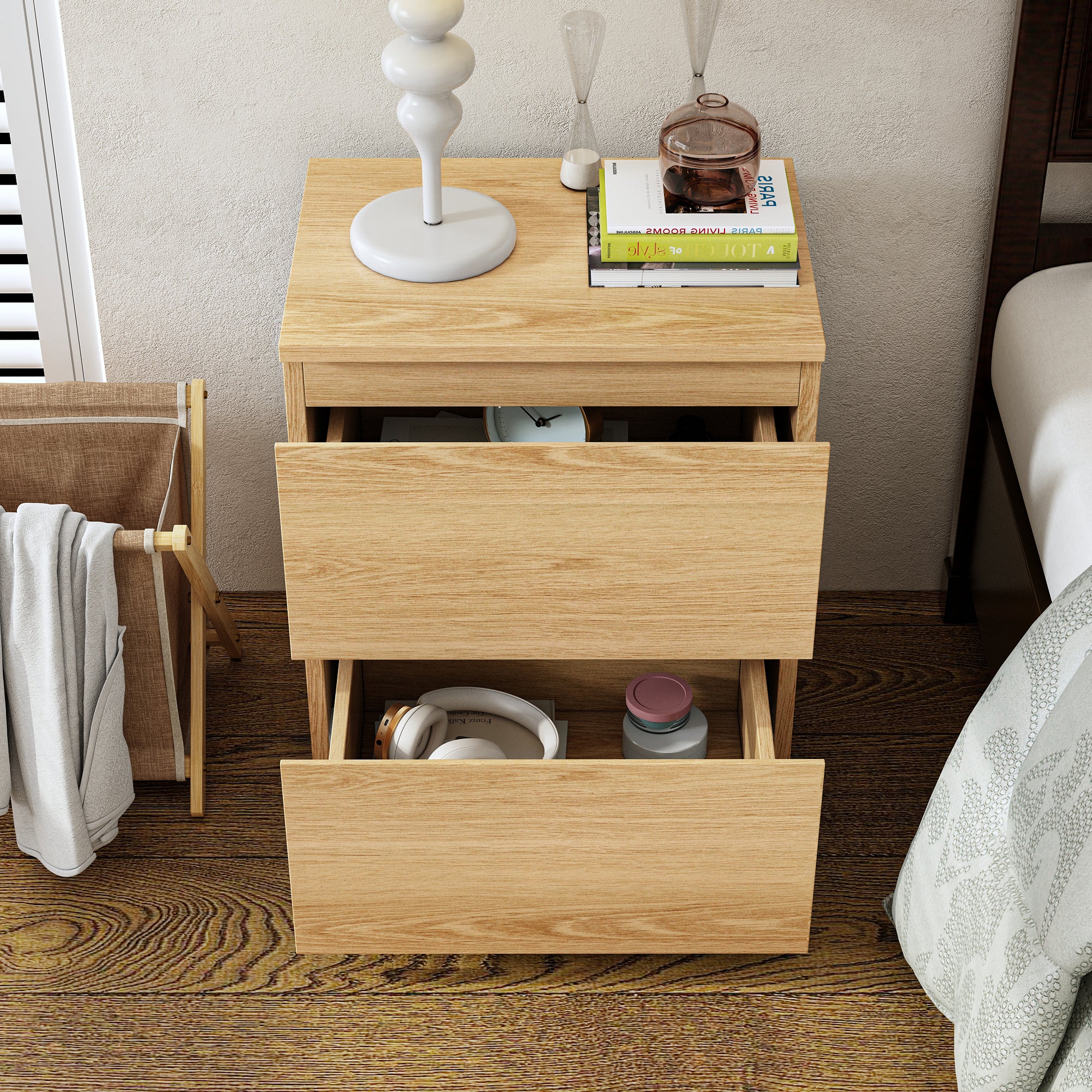 2-Drawer Chest Dresser Sideboard Night Table in Bedroom