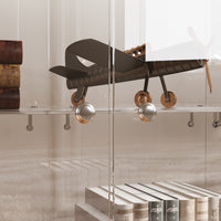 55.1" Modern Black Sideboard Display Case with LED Lighting & Full Glass Design