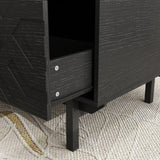 47.2 inch Modern Black Coffee Table with 4 Drawers