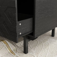 47.2" Modern Black Coffee Table with 4 Drawers