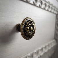 47.2" Solid Wood Chest of Drawers with Decorative Carving
