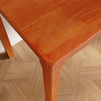 47.2" Modern Scandinavian Brown Rubberwood Writing Desk with Double Drawers