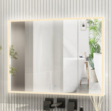 46.1 inch Minimalist Mirror Medicine Cabinet with Lights and Defogger