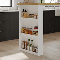 82.7" Modern White Kitchen Island with Storage Cabinet and Drawers