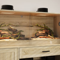53.1" Modern Beige Reptile Terrarium with Storage Cabinet