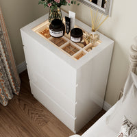White dresser with jewelry organizer top and 4 drawers
