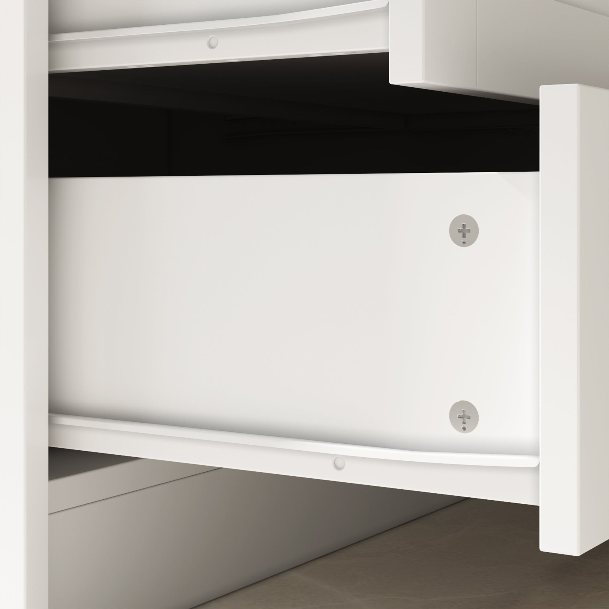 White Dresser and Vanity Versatile Storage Solution Crystal Desk