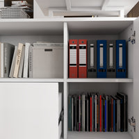 63" Modern White U-Shaped Standing Desk with 3 Memory Presets, Drawer and Open Storage