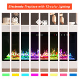 66.9 inches Modern White Electronic Fireplace with TV Stand