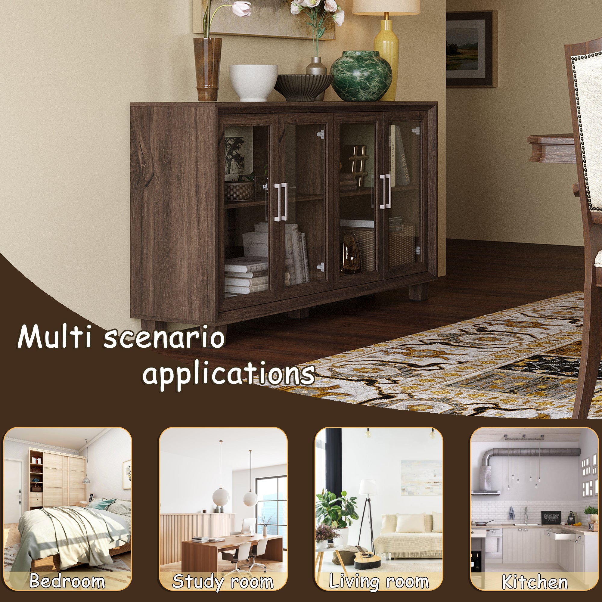 Accent Cabinet With Tempered Glass Door