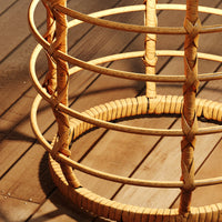 17.7" Boho Wood Solar Nesting Tables with Built-in Lights