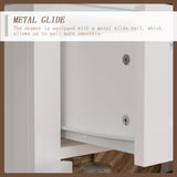 30 inches Modern Minimalist White Tall Storage Cabinet with 6-Tier Adjustable Shelves, Drawers and Shutter Door